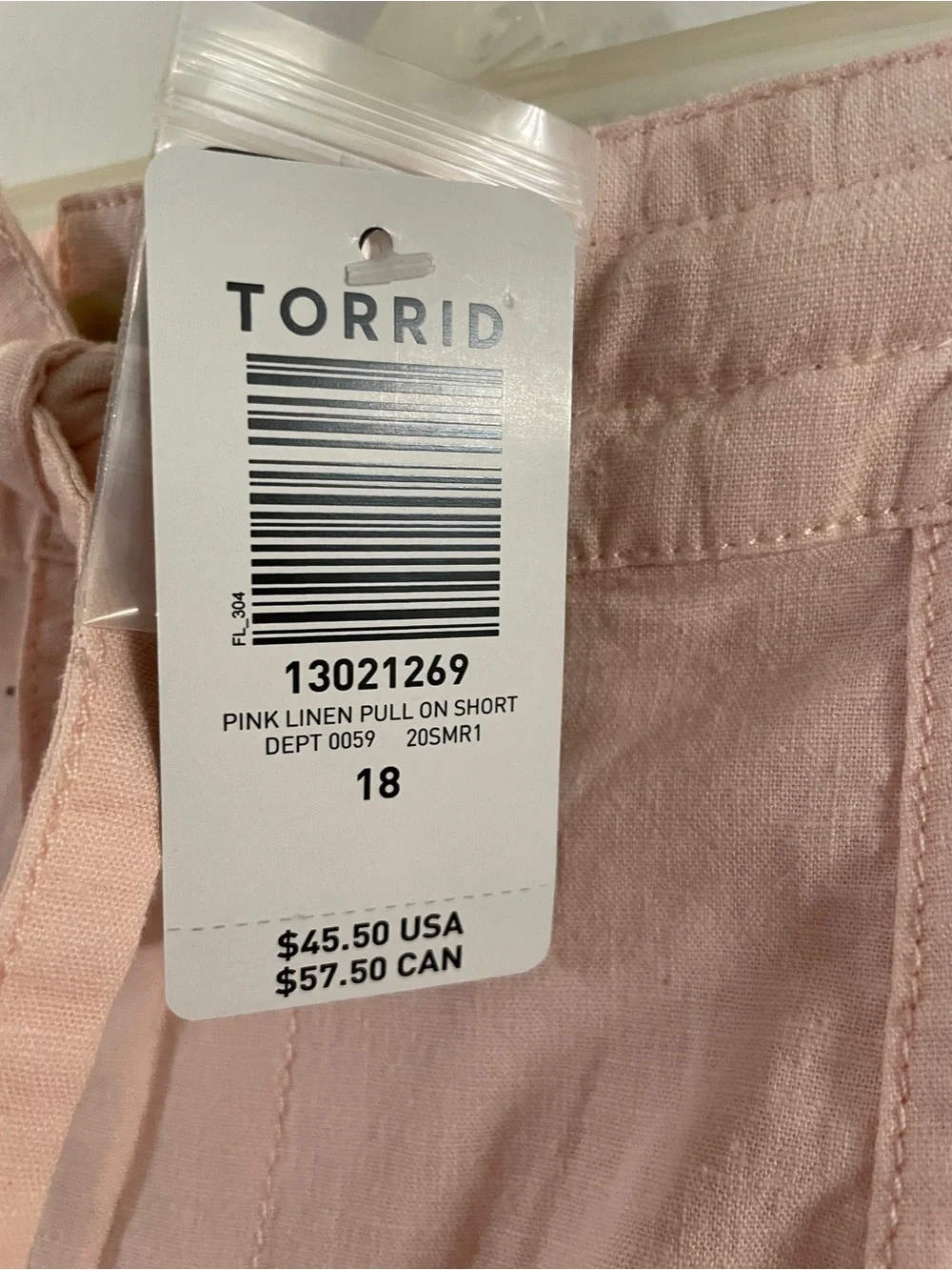 Torrid Pink Linen Shorts